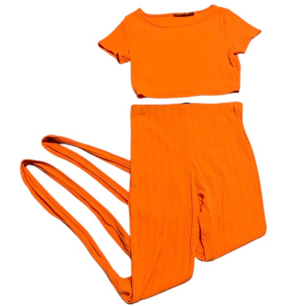 Sabora Vibrant Orange Top and leggings SET